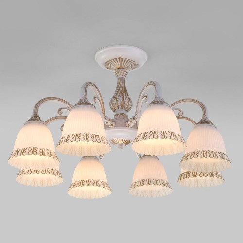 Люстра на штанге Eurosvet 60107/8 белый с золотом