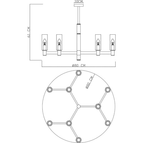 Люстра на штанге Divinare Barolo 2654/17 LM-9