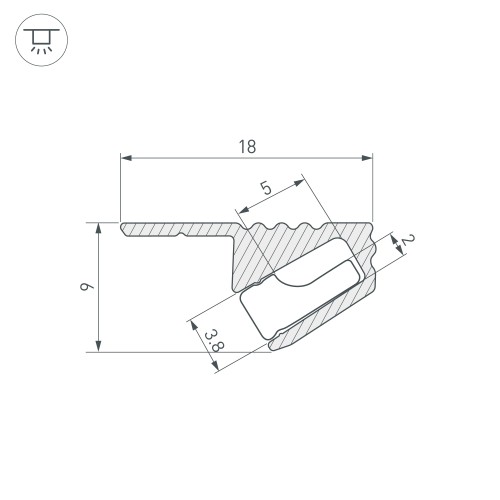 Алюминиевый профиль Arlight SL-MINI-SHELF-H9-2000 ANOD OLIVE GREY 038208