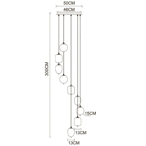 Каскадная люстра Arte Lamp Freddie A2231SP-9PB