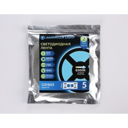 Светодиодная лента Ambrella Light LED Strip 12В 5050 7,2Вт/м 6500K 5м IP65 GS1903
