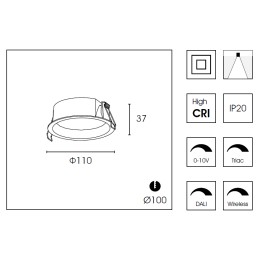 Встраиваемый светильник Delight Collection DB8504NR