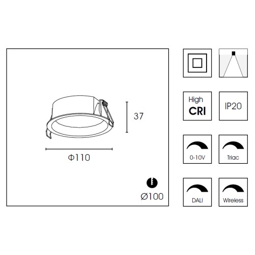 Встраиваемый светильник Delight Collection DB8504NR