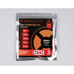 Светодиодная лента Ambrella Light LED Strip 24В 2835 22Вт/м 3000K 5м IP20 GS3501