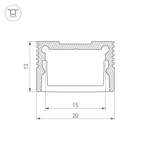 Алюминиевый профиль Arlight SL-SLIM20-H13-2000 WHITE 037113