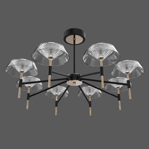 Люстра на штанге DeLight Collection MD21001018-8A black/gold