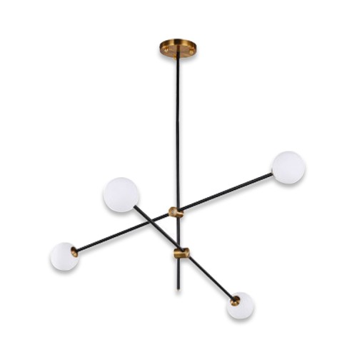 Люстра на штанге Delight Collection Bistro Globe 9389P/4 black/gold