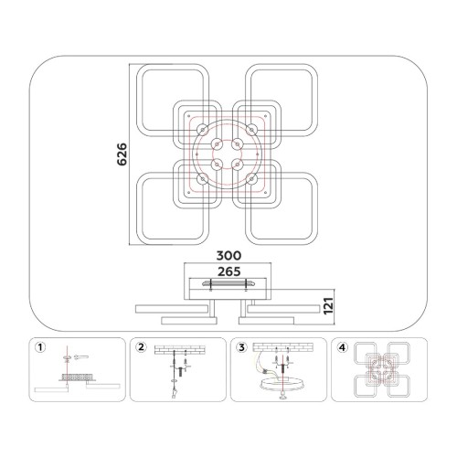 Потолочная люстра Ambrella Light Acrylica Original FA3866