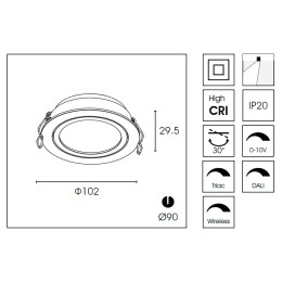 Встраиваемый светильник Delight Collection DA8304DR