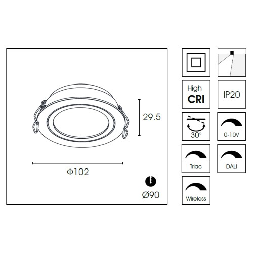 Встраиваемый светильник Delight Collection DA8304DR