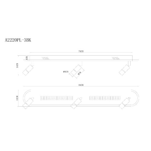 Спот Arte Lamp Pisces A2220PL-3BK