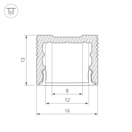 Алюминиевый профиль Arlight SL-Slim-H13M-2000 Black 032997