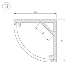Алюминиевый профиль Arlight SL-Kant-H16-3000 Anod 036041