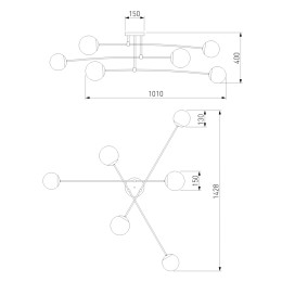 Потолочная люстра Eurosvet Netz 30181/6 черный Smart a062214