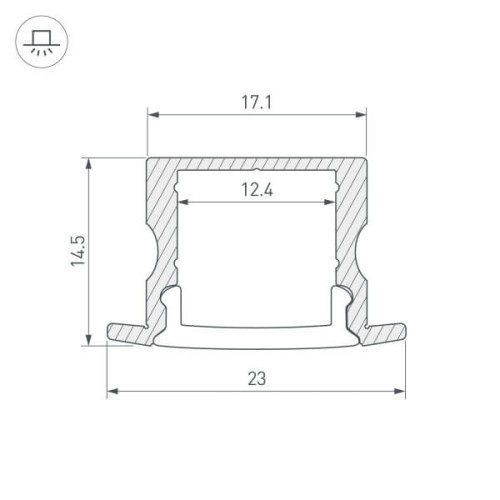 Алюминиевый профиль Arlight ARH-Line-2315-F-2000 Anod 036327