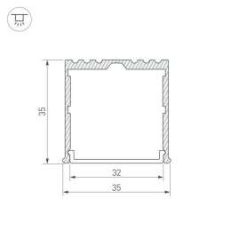 Алюминиевый профиль Arlight ARH-Power-W35-3000 Anod 036136