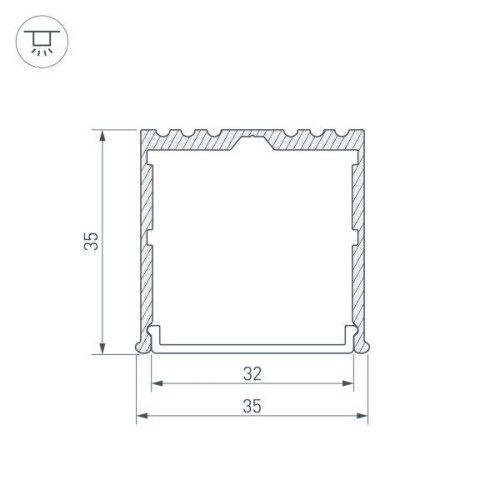 Алюминиевый профиль Arlight ARH-Power-W35-3000 Anod 036136