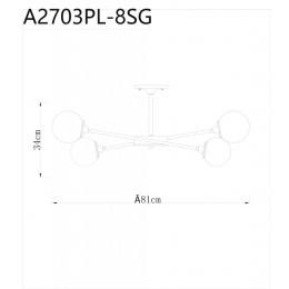 Люстра на штанге ARTE Lamp A2703PL-8SG