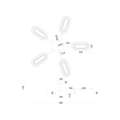 Потолочная люстра Arte Lamp Ovale A2489PL-5GO