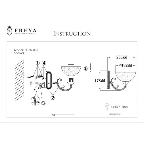 Бра Freya Herbert FR2012-WL-01-BZ