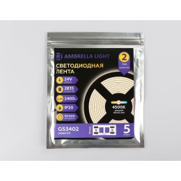Светодиодная лента Ambrella Light LED Strip 24В 2835 20Вт/м 4500K 5м IP20 GS3402