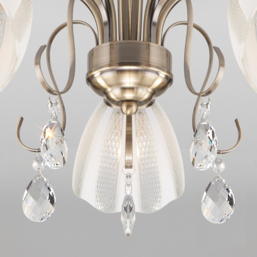 Люстра на штанге Eurosvet 30155/5 античная бронза