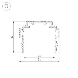 Алюминиевый профиль-держатель Arlight TEK-PLS-ZM-TK-2000 035011