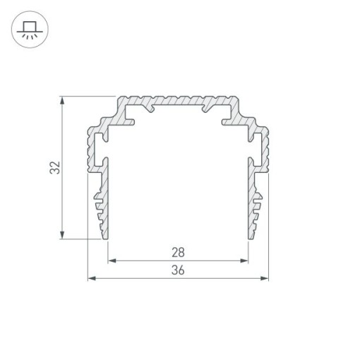 Алюминиевый профиль-держатель Arlight TEK-PLS-ZM-TK-2000 035011