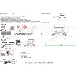 Настенный светильник Crystal Lux GARDEN AP-PL3 D400 GOLD