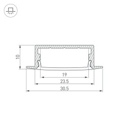 Алюминиевый профиль с экраном Arlight ARH-Wide-F-H10-2000 Anod+Opal 036769