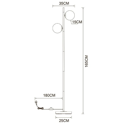 Торшер Arte Lamp Alcor A2224PN-2BK