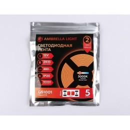 Светодиодная лента Ambrella Light LED Strip 12В 2835 4,8Вт/м 3000K 5м IP20 GS1001
