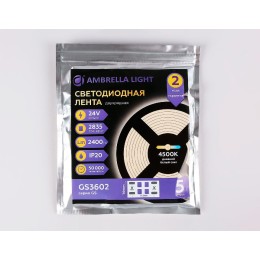 Светодиодная лента двухрядная Ambrella Light LED Strip 24В 2835 20Вт/м 4500K 5м IP20 GS3602