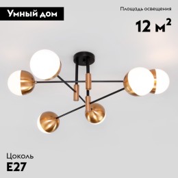 Потолочная люстра Eurosvet Nuvola 70129/6 латунь Smart a057072