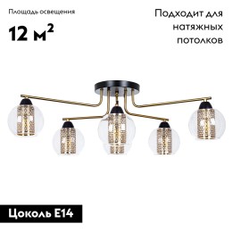 Потолочная люстра Arte Lamp Manchester A7045PL-6BK