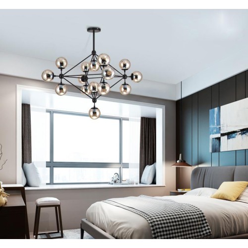 Люстра на штанге Delight Collection Modo 8916P/15 black/cognac