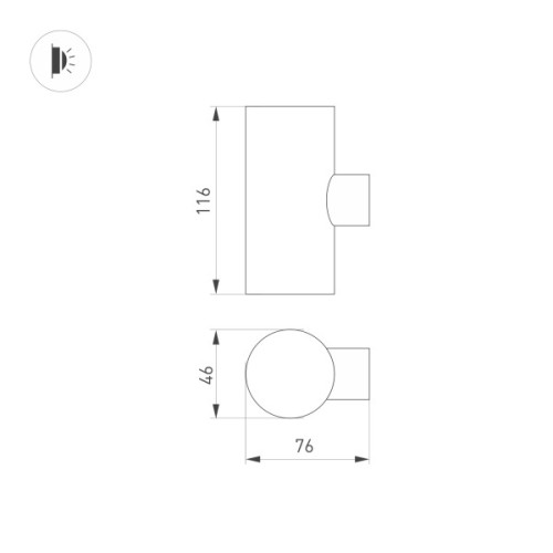 Уличный настенный светильник Arlight LGD-Ray-Wall-Twin-R46-2x3W Warm3000 033306
