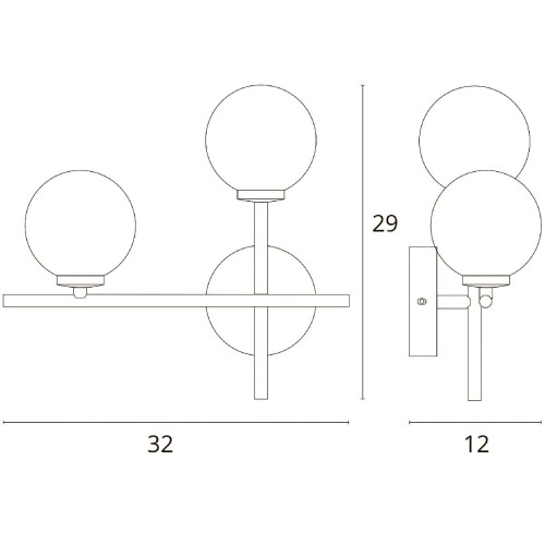 Бра Arte Lamp Bolla-Piccolo A3988AP-2AB