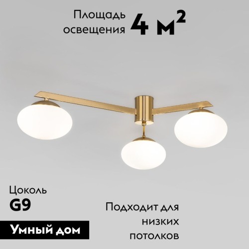 Потолочная люстра Eurosvet Opaline 70220/3 латунь a065763