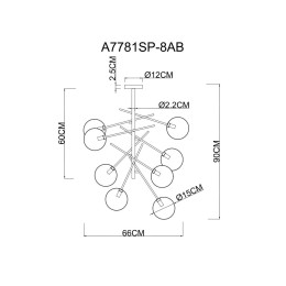 Люстра на штанге Arte Lamp Severus A7781SP-8AB