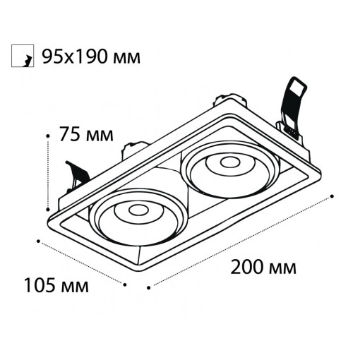 Встраиваемый светильник Italline DE-312 black