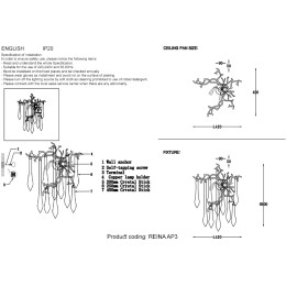 Настенный светильник Crystal Lux REINA AP3 SILVER PATINA