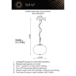Подвесной светильник Aployt Adeli APL.646.06.15