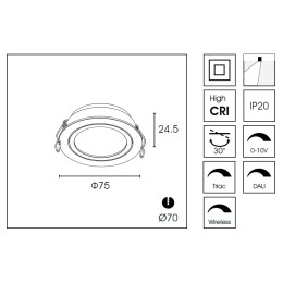 Встраиваемый светильник Delight Collection DA8303DR