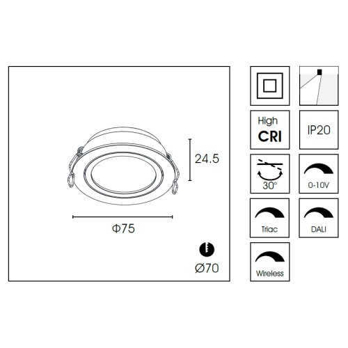 Встраиваемый светильник Delight Collection DA8303DR