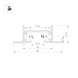 Шинопровод Arlight LGD-2TR-TRACK-F-2000-BK-M (C) 038673