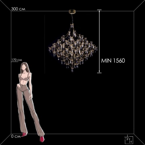 Подвесная люстра Loft IT Mira 10259/1200 Gold Asfour