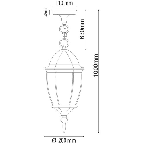 Уличный подвесной светильник De Markt Фабур 804010801