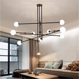 Люстра на штанге Delight Collection Bistro Globe 9389P/9 black/gold