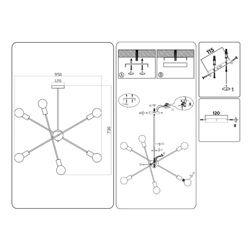 Люстра на штанге Ambrella Light Loft TR80435